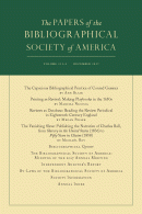 The Papers of the Bibiographical Society of America - jacket